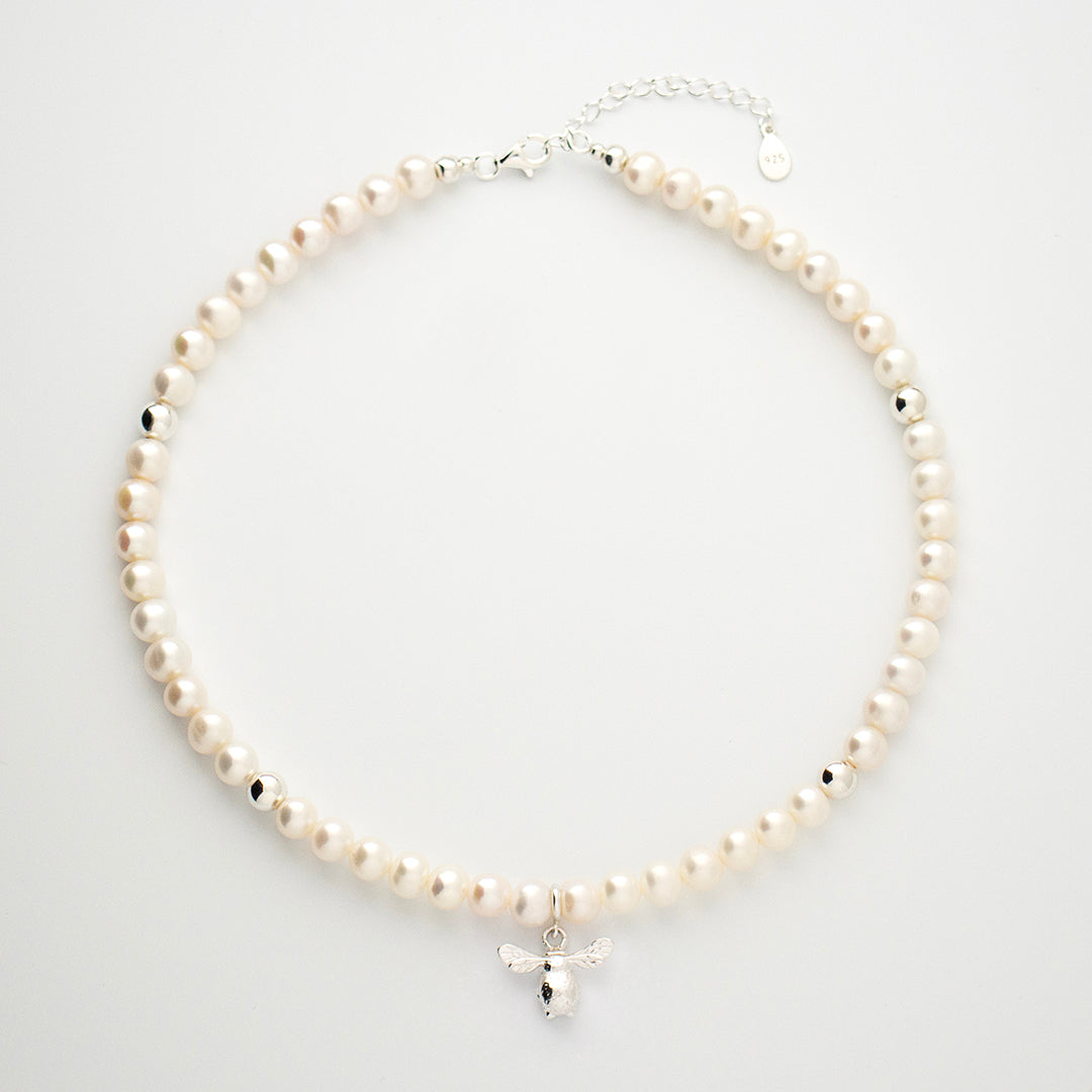 Pearl Courage Necklace with Silver, Gold or Rose Gold