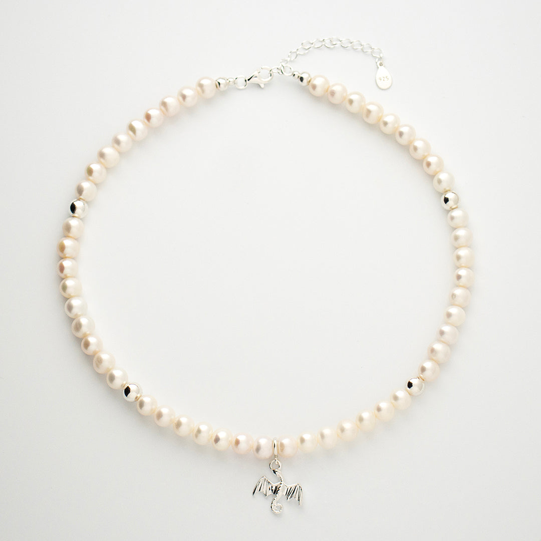 Pearl Courage Necklace with Silver, Gold or Rose Gold