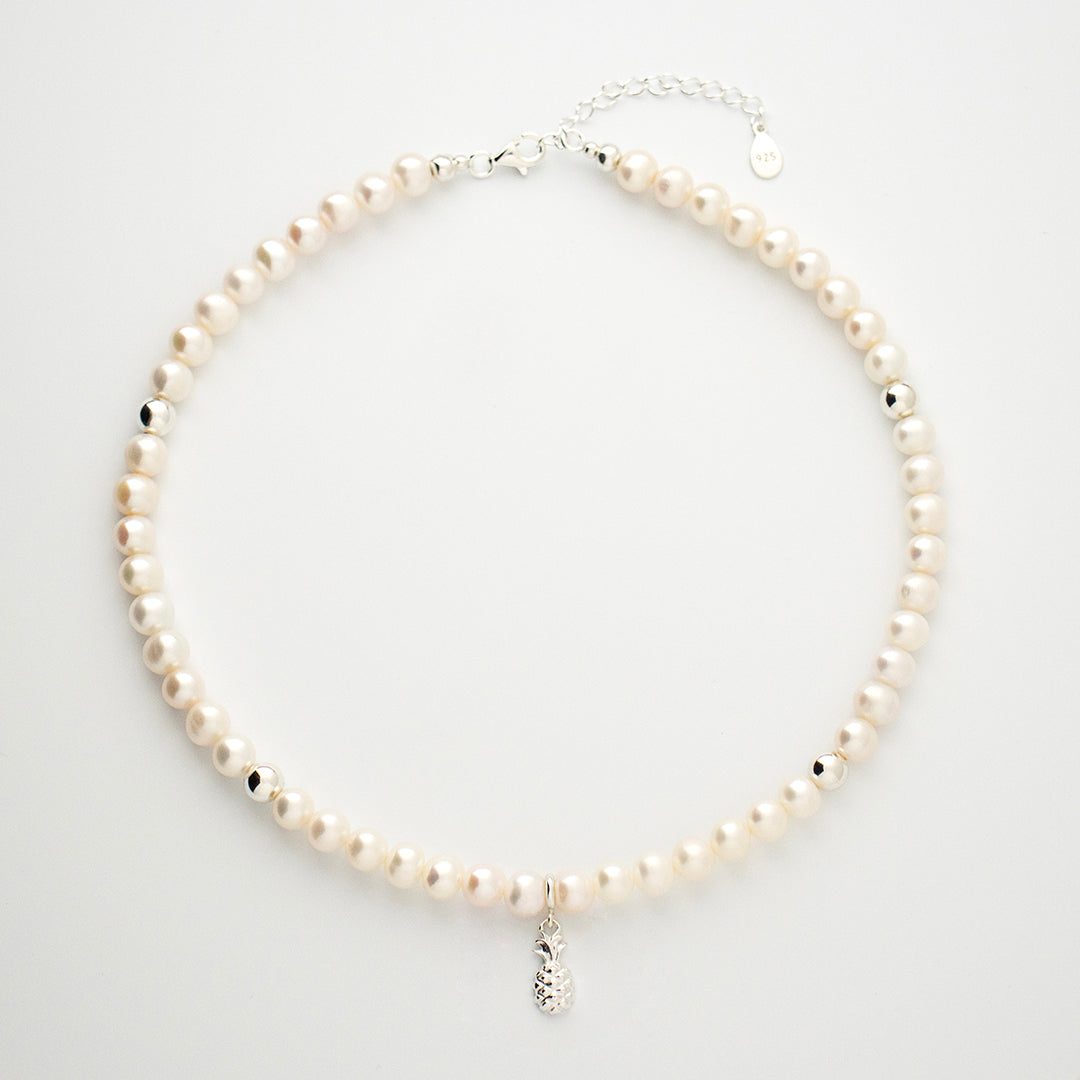 Pearl Courage Necklace with Silver, Gold or Rose Gold